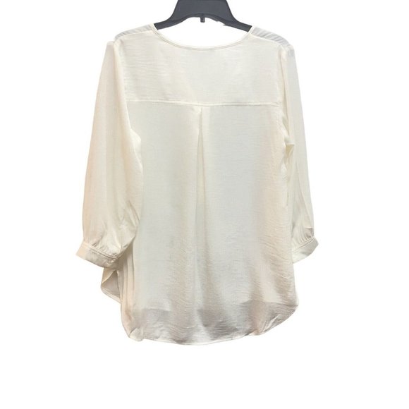 Banana Republic Women's BEIGES  100% Silk Mock Neck Long Sleeve Blouse Size XS - Picture 3 of 16